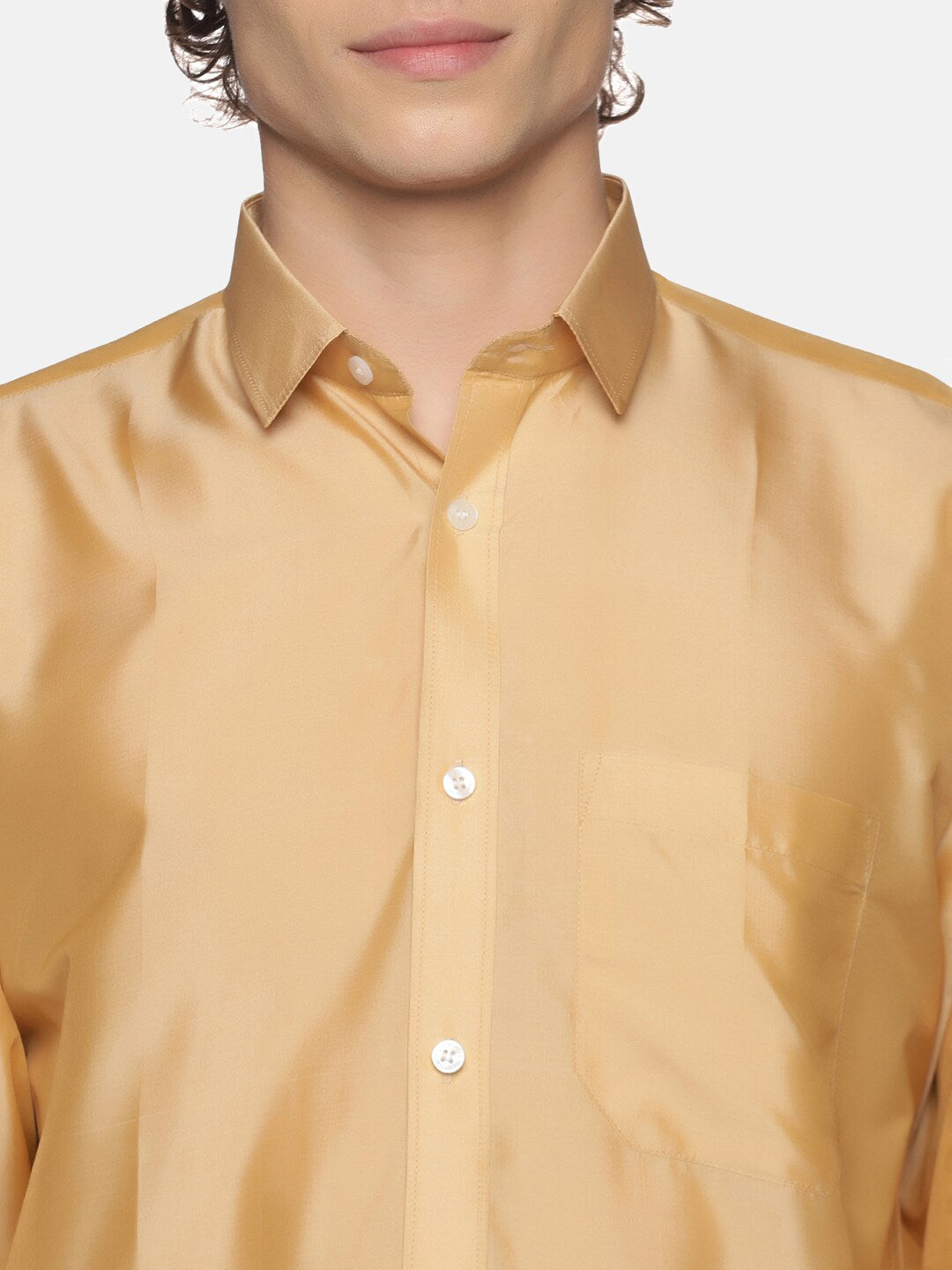 Sethukrishna Men Cream-Colored Solid Dhotis With Angavastram | Grocsy