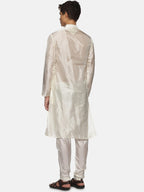 Sethukrishna Men Cream-Coloured Kurta with Pyjamas | Grocsy