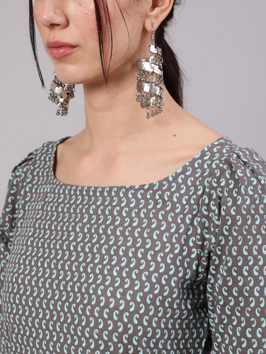 Aks Paisley Printed Straight Kurta With Palazzos | Grocsy