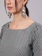 Aks Paisley Printed Straight Kurta With Palazzos | Grocsy