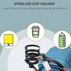Safe-O-Kid Universal Stroller & Pram cup or Mug holder for kids- Black | Grocsy