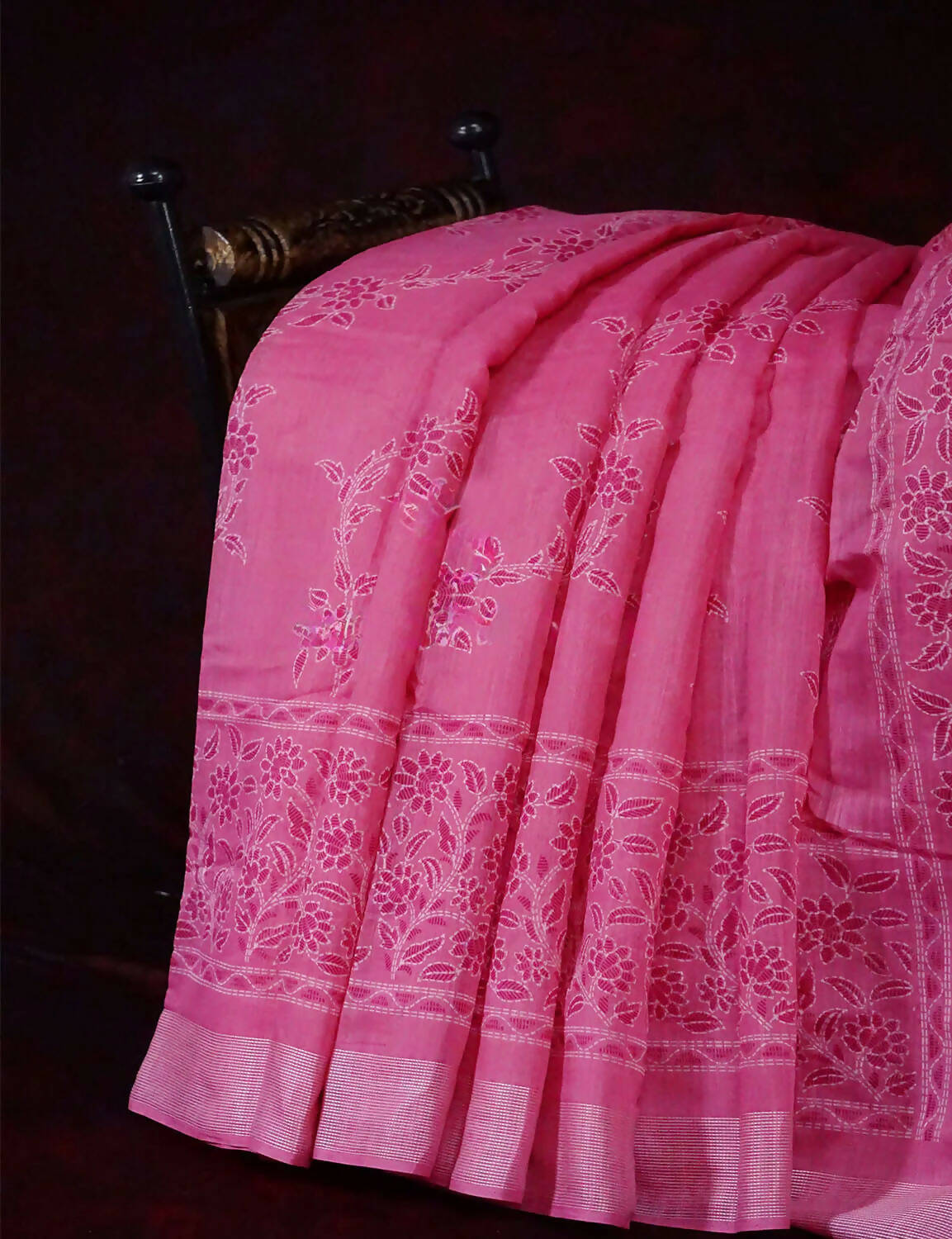 Pink Colour Printed Design Semi Chanderi Office/Regular Wear By Gayathri Reddy Designer Studio | Grocsy