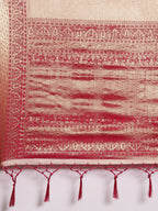 Saree Mall Peach-Coloured Ethnic Motifs Zari Silk Blend Banarasi Saree | Grocsy