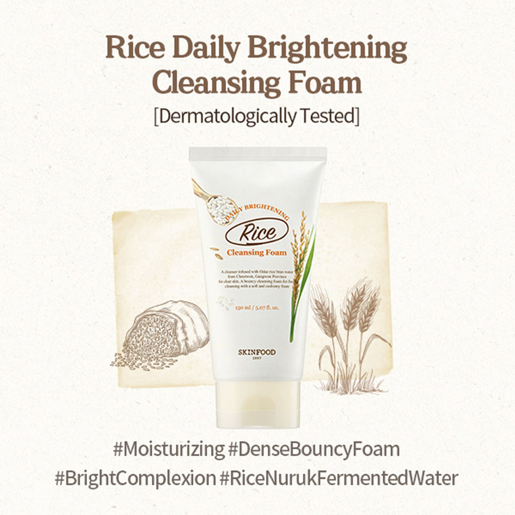 Skinfood Rice Daily Brightening Cleansing Foam | Grocsy
