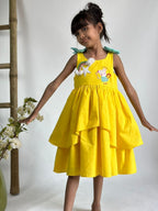 ArthLife Yellow Pepa Rainbow Partywear Dress | Grocsy