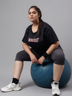 MKH Plus Size Typography Printed Dri-FIT T-shirt | Grocsy