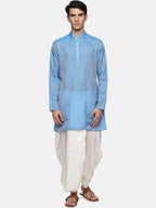 Sethukrishna Men Blue Kurta with Dhoti Pants | Grocsy