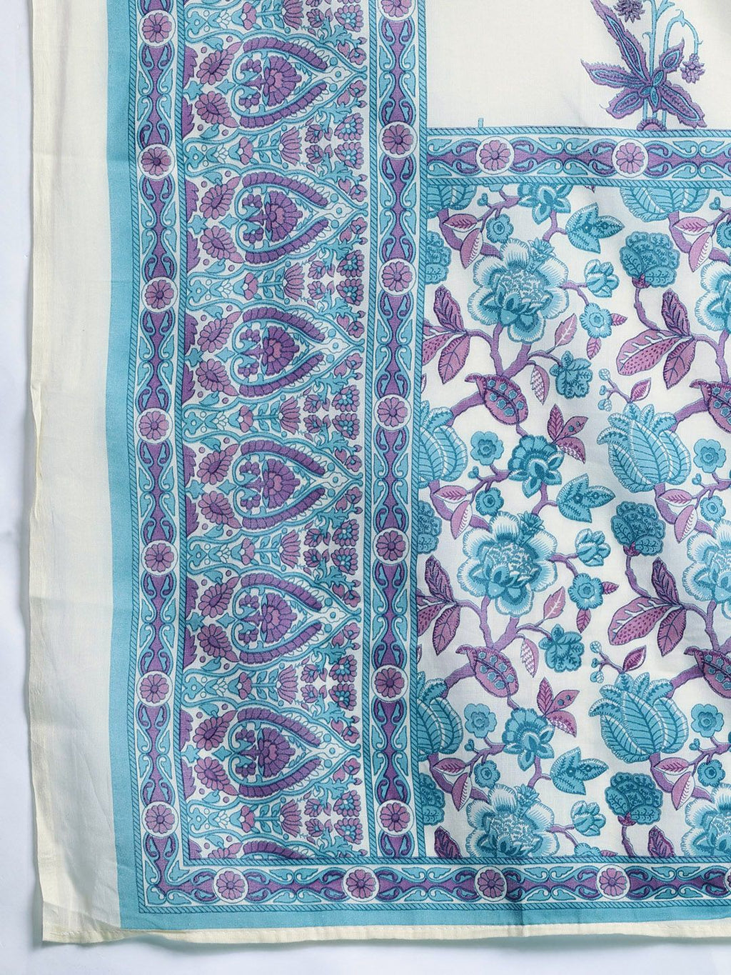 Indo Era Floral Printed Regular Pure Cotton Kurta with Trousers & Dupatta | Grocsy