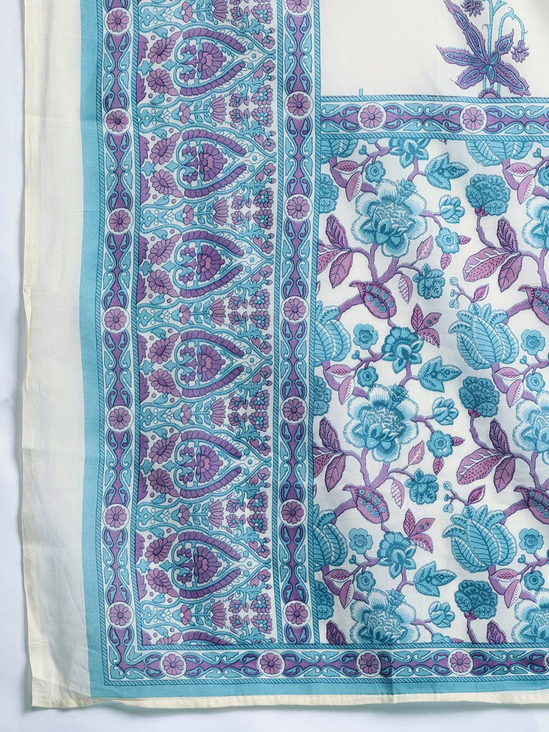 Indo Era Floral Printed Regular Pure Cotton Kurta with Trousers & Dupatta | Grocsy