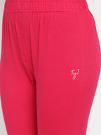 TAG 7 Women Pink Solid Ankle-Length Leggings | Grocsy