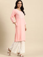 Sangria Women Floral Embroidered Kurta | Grocsy