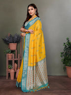 Joban Fashion Yellow Woven Design Banarasi Silk Sarees | Grocsy