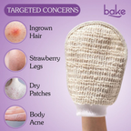 Bake Tan Removal Exfoliating Bath Kit - 100% Ramie Plant Fibre Gloves + Kojic Acid Soap (2 Pcs) with Scrub Treatment | Grocsy