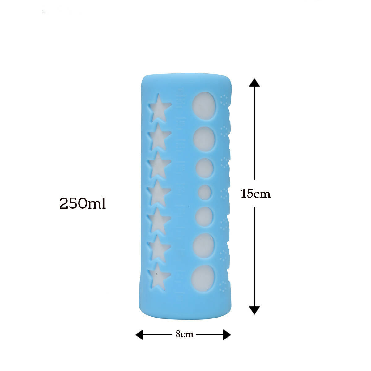 Safe-O-Kid Silicone Baby Feeding Bottle Cover Cum Sleeve for Insulated Protection 250mL- Blue | Grocsy