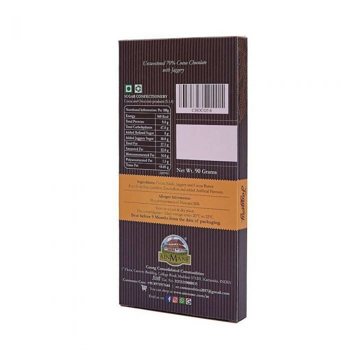 Ainmane 70% Cocoa Jaggery Dark Chocolate | Grocsy