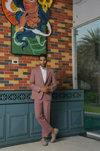 Vienna Mauve Blazer Set – 4-Way Stretch Tailored Suit For Men | Wedding & Party Wear by Hilo Design | Grocsy