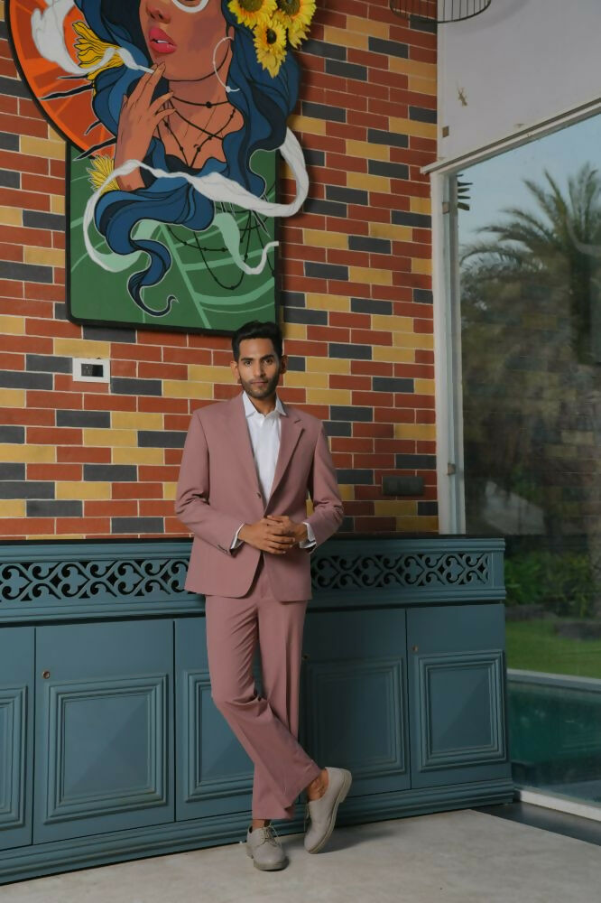 Vienna Mauve Blazer Set – 4-Way Stretch Tailored Suit For Men | Wedding & Party Wear by Hilo Design | Grocsy