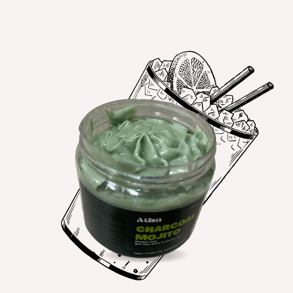 Atisa Charcoal Mojito Whipped Soap | Grocsy