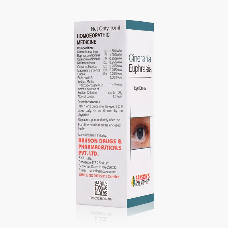 Bakson's Homeopathy Cineraria Euphrasia Eye Drops | Grocsy