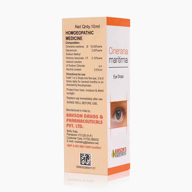 Bakson's Homeopathy C-ineraria Maritima Eye Drops | Grocsy