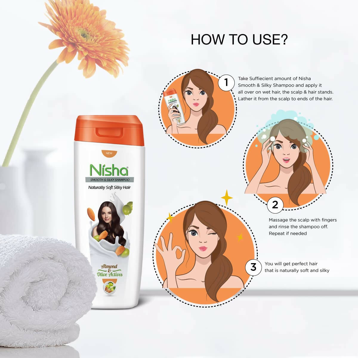 Nisha Smooth Naturally Soft Silky Hair Shampoo | Grocsy