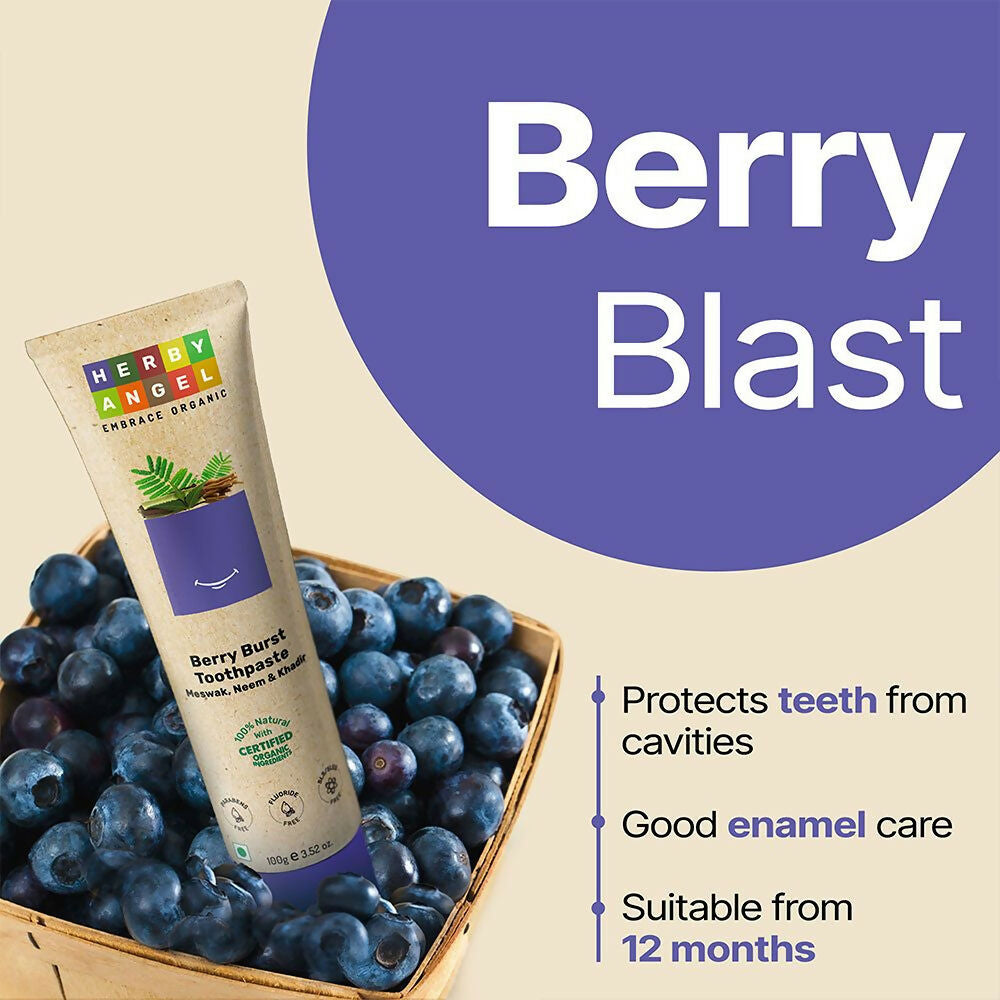 Herby Angel Berry Burst Toothpaste for Kids | Grocsy