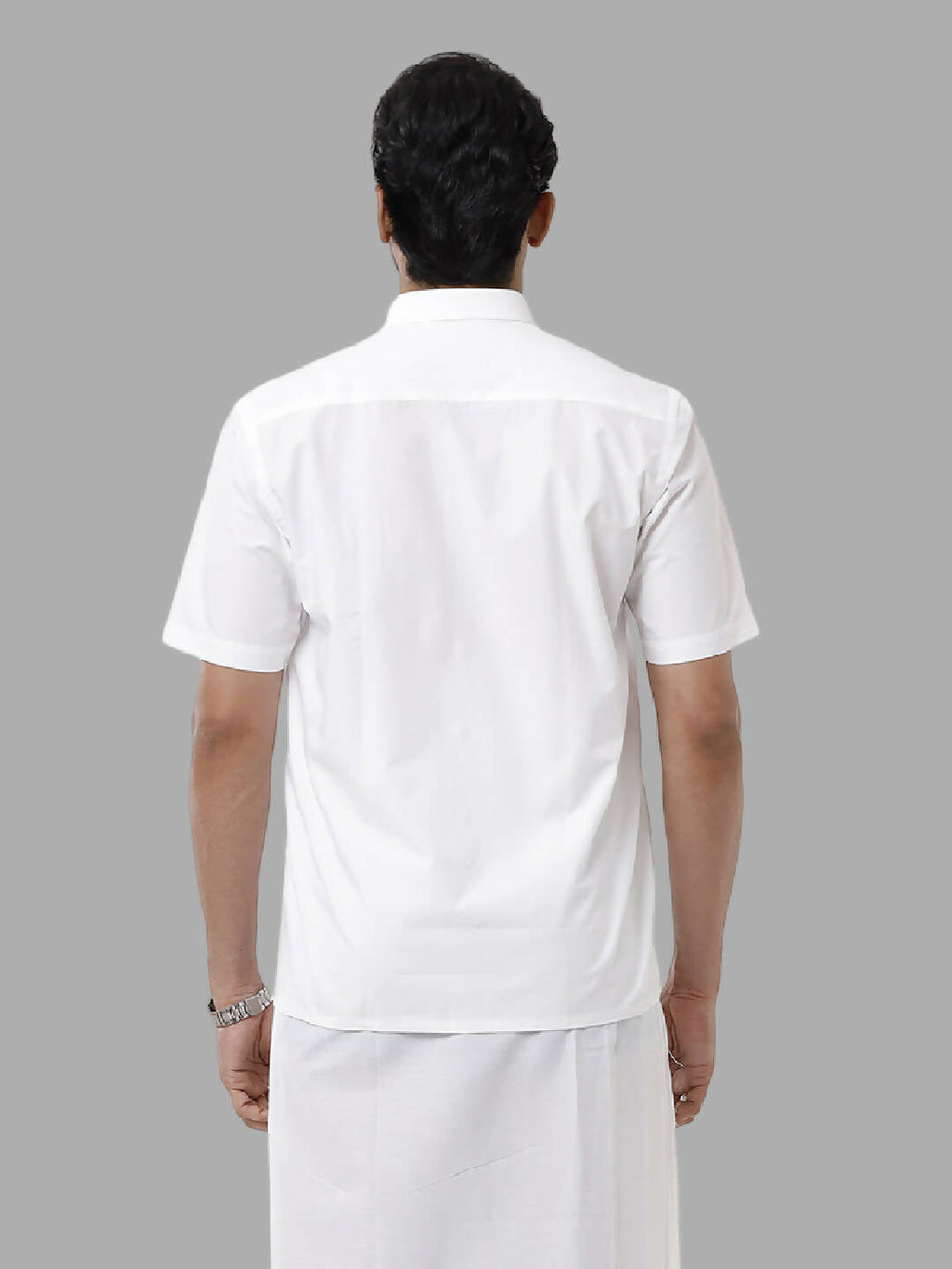 Ramraj Cotton Mens Half Sleeve White Shirt Plus Size - Samrat Cotton | Grocsy