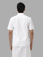 Ramraj Cotton Mens Half Sleeve White Shirt Plus Size - Samrat Cotton | Grocsy