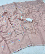 DEIANA'S Beautiful Designer Golden zari Soft Lichi Silk Saree - White | Grocsy