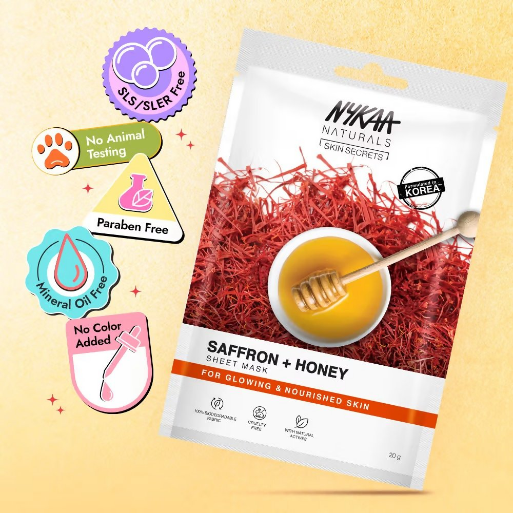 Nykaa Saffron & Honey Sheet Mask | Grocsy