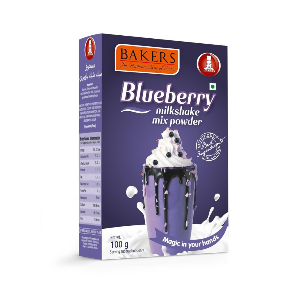 BAKERS Premium Milk Shake Mix - Blueberry, Badam, Butterscotch & Chocolate | Grocsy