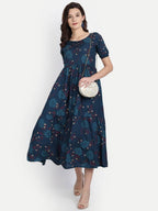 Vamika Rayon Blue Party Wear Kurti | Grocsy