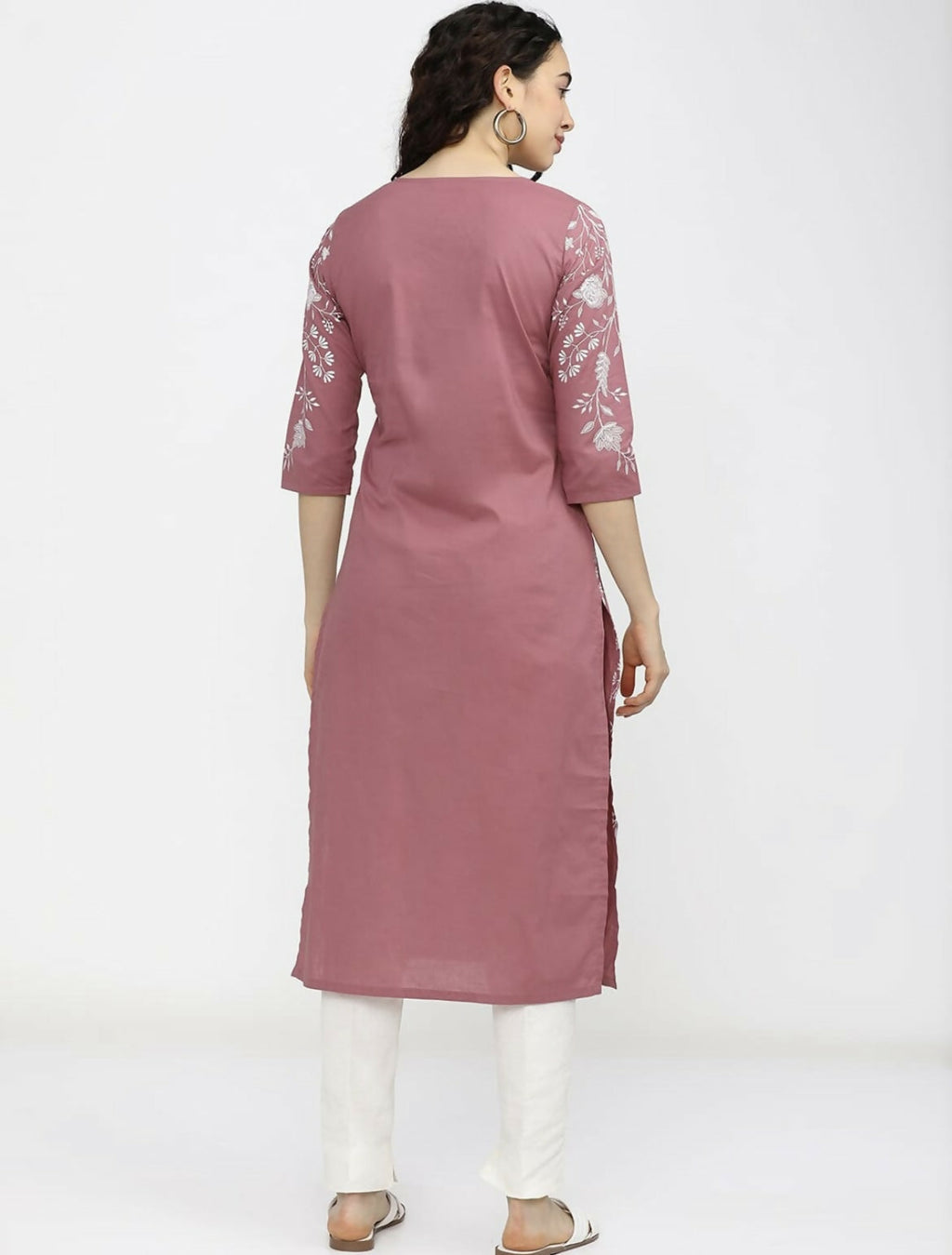 Cheera Women Stylish Hand Block Printed Cotton Blend Flared Kurta - Peach | Grocsy