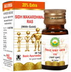 Basic Ayurveda Sidh Makardhwaj Ras with Gold | Grocsy