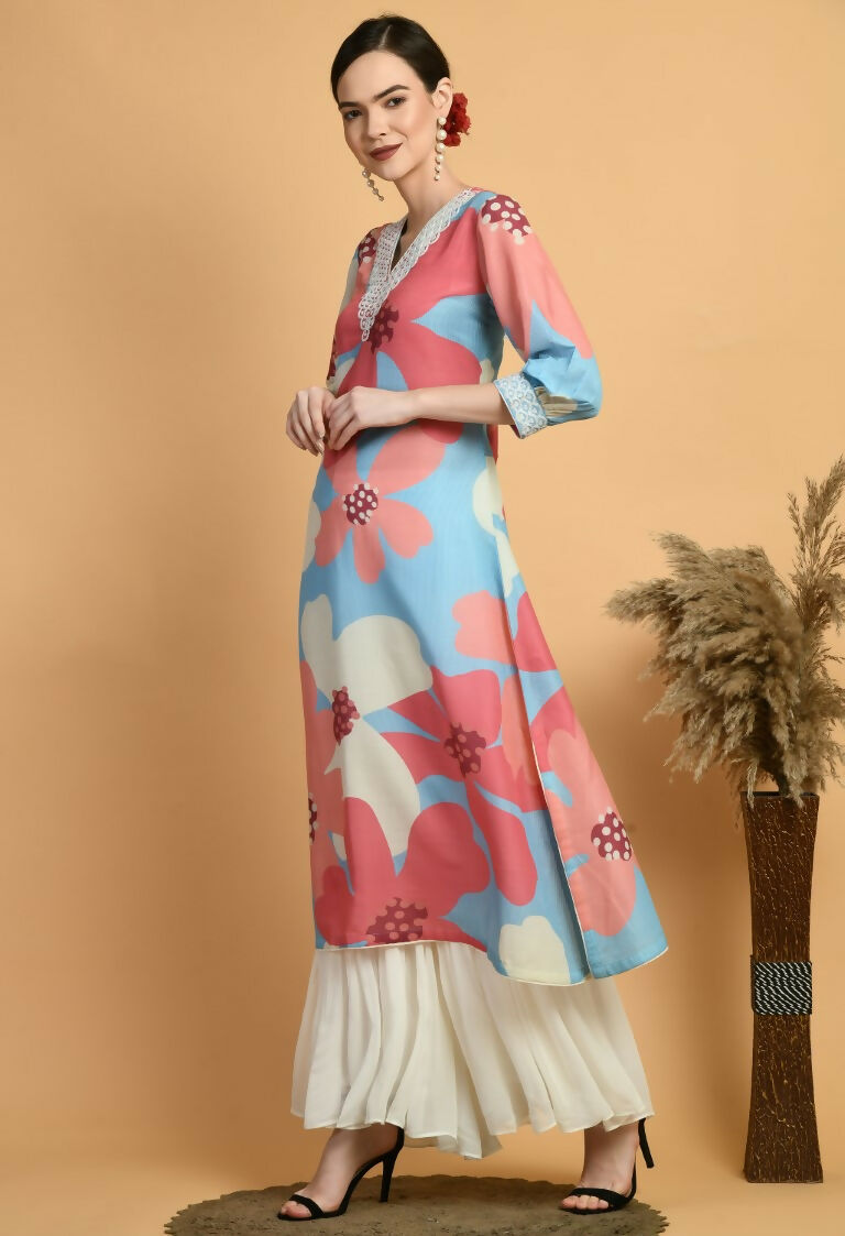 Joban Fashion Print Maslin Kurta Set | Grocsy