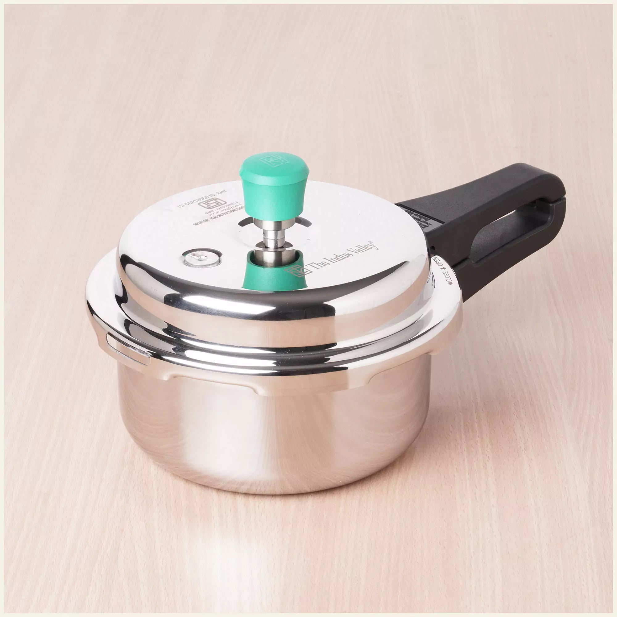 The Indus Valley RapidCuk Tri-ply Stainless Steel Pressure Cooker, Premium Quality, 3 Layer Thick Body, Heavy Bottom, 100% Safe, ISI Certified, Induction & Gas, 2/3/5L | Grocsy