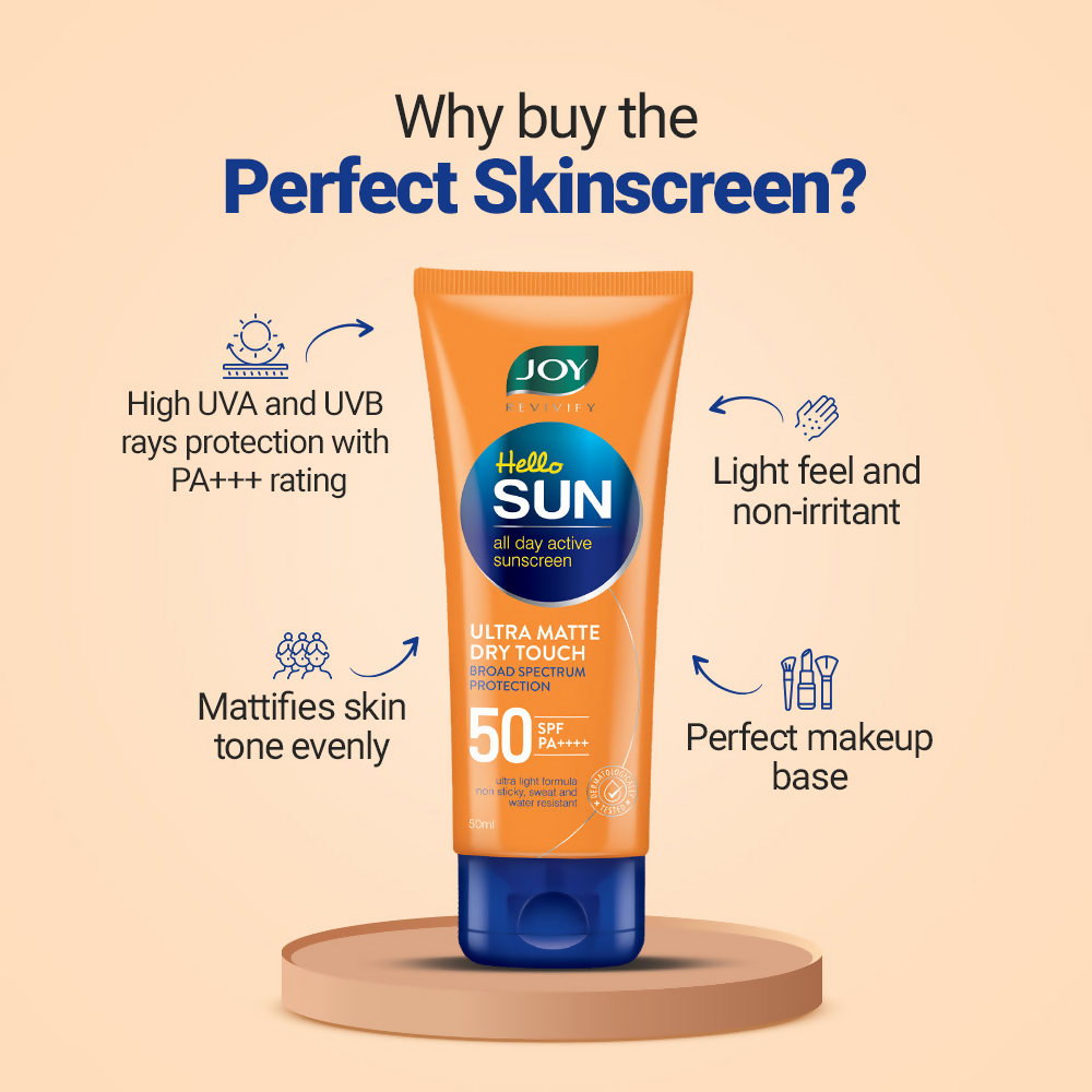 Joy Revivify Hello Sun Ultra Matte Dry Touch Sunscreen With SPF 50 | Grocsy