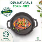 The Indus Valley CASTrong Cast Iron Fish Fry Pan, Pre-seasoned, Nonstick, 100% Pure, Toxin-free, Induction, 22.4/25cm, 1.5kg/2kg | Grocsy