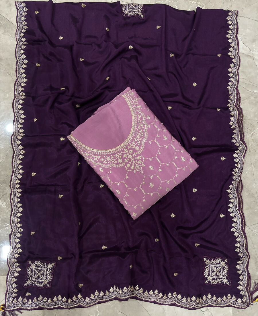 KC Heavy Chinon Lilac Salwar Suit For Women Ethnic Wear | Grocsy