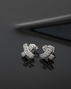 Gold-Polished Cz Circular Half Hoop Earring For Women - Wahe Jewels - Swadesiicart