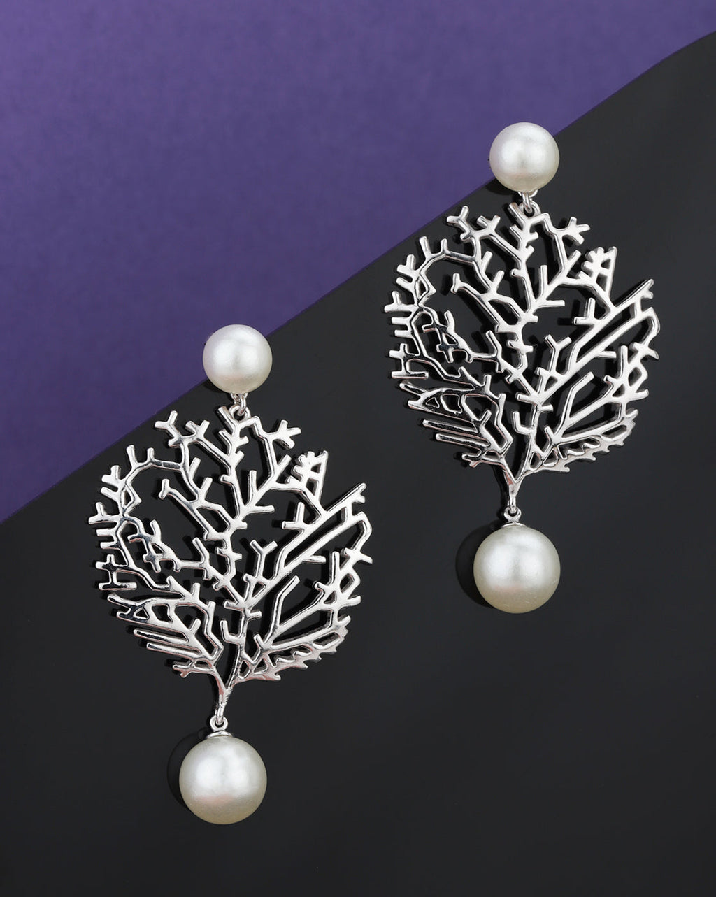 Gold & Silver Polished Fancy Drop Earring For Women - Wahe Jewels - Swadesiicart