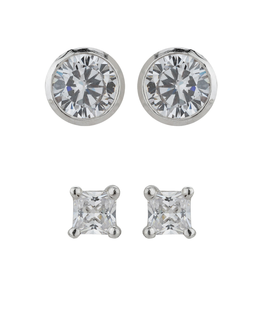 Rose Gold-Polished Cz Contemporary Stud Earring For Women - Wahe Jewels - Swadesiicart