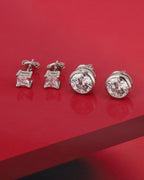 Rose Gold-Polished Cz Contemporary Stud Earring For Women - Wahe Jewels - Swadesiicart
