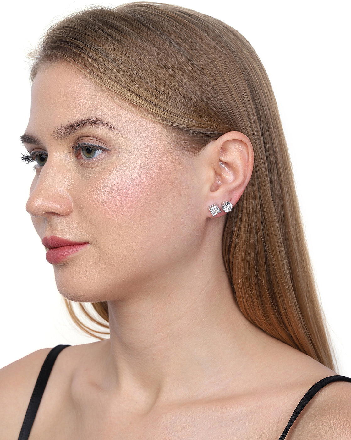 Gold-Polished Cz Square Drop Earring For Women - Wahe Jewels - Swadesiicart