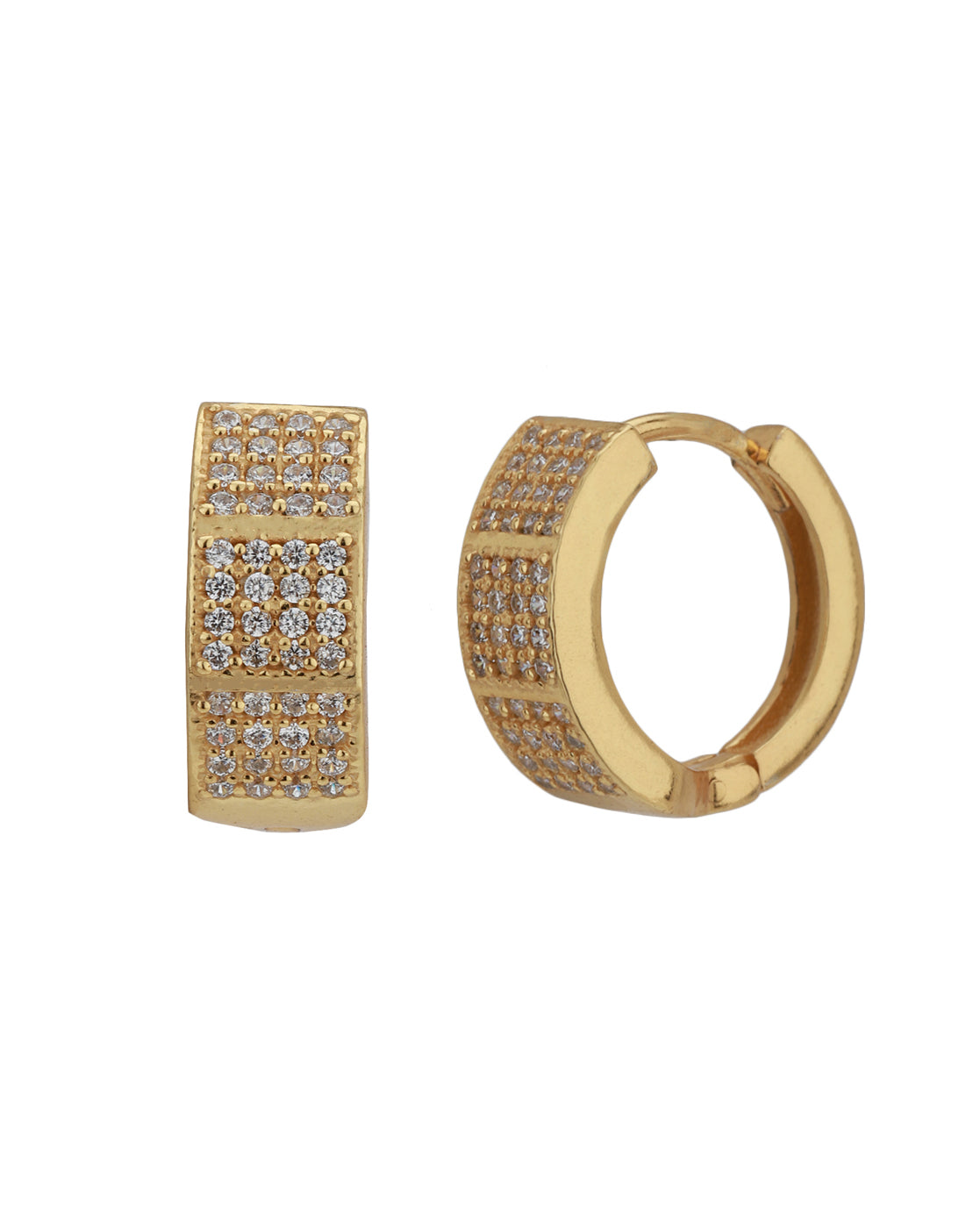 Gold-Polished Drop Earring With Dangling Cz Stone For Women - Wahe Jewels - Swadesiicart