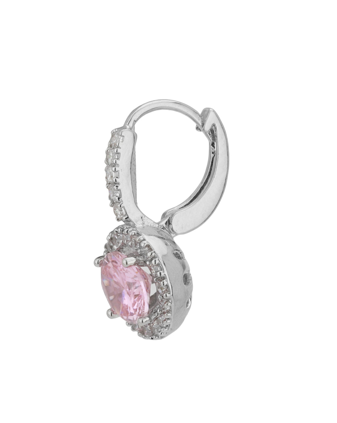 Premium Cz With Rhodium Plated Contemporary Stud Earring - Wahe Jewels - Swadesiicart