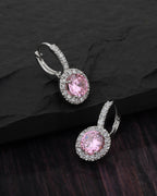 Premium Cz With Rhodium Plated Contemporary Stud Earring - Wahe Jewels - Swadesiicart