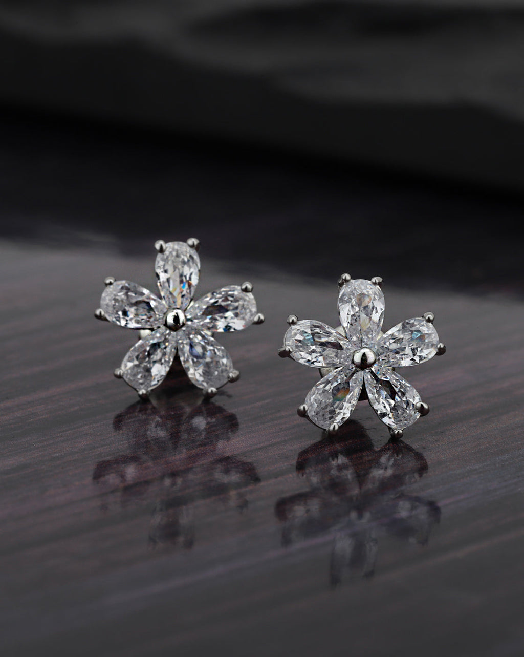 Set Of 3 Gold-Polished Cz Stud Earring For Women - Wahe Jewels - Swadesiicart