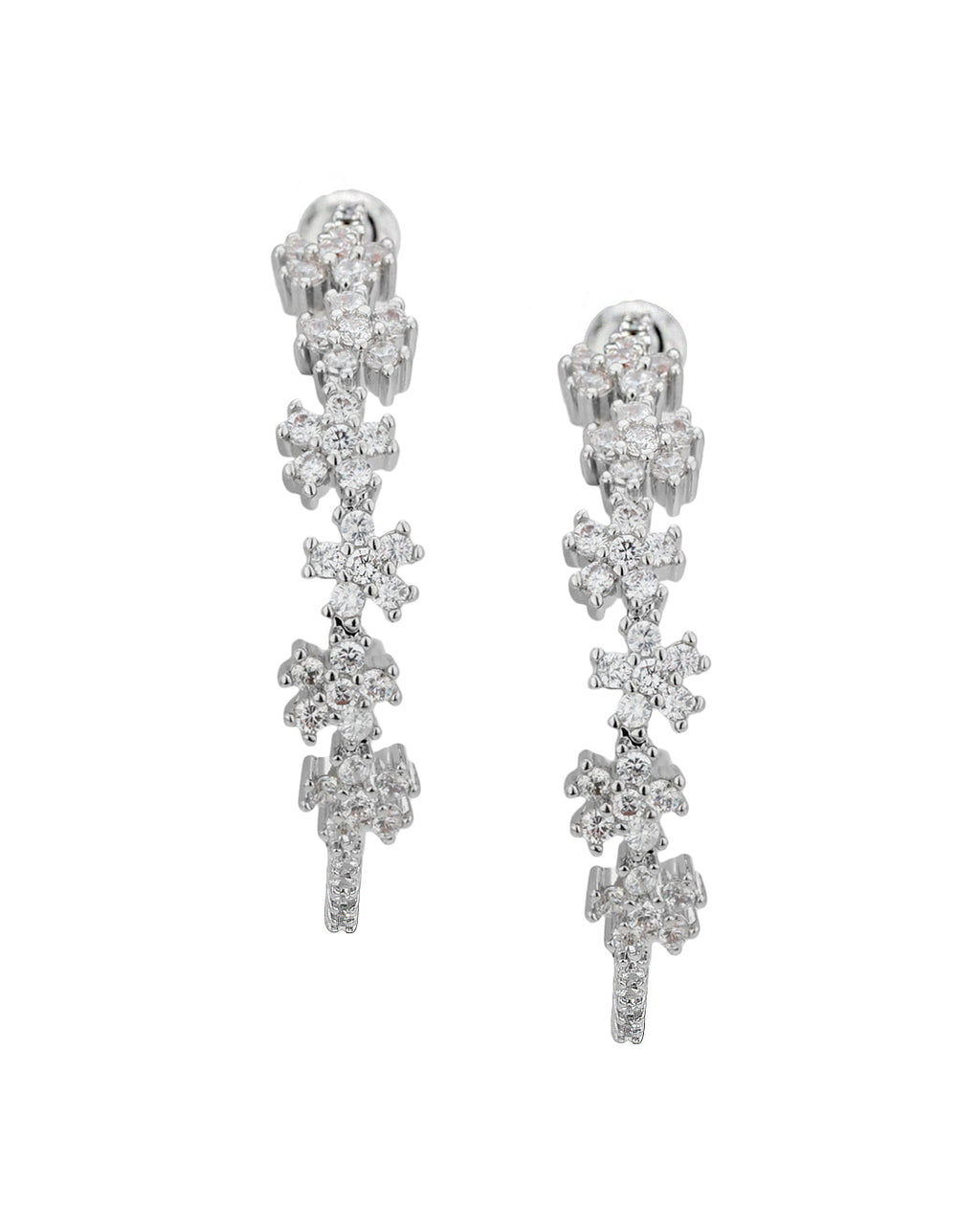 Rhodium Plated Multi-Coloured Cz Ear Cuff Earring For Women - Wahe Jewels - Swadesiicart