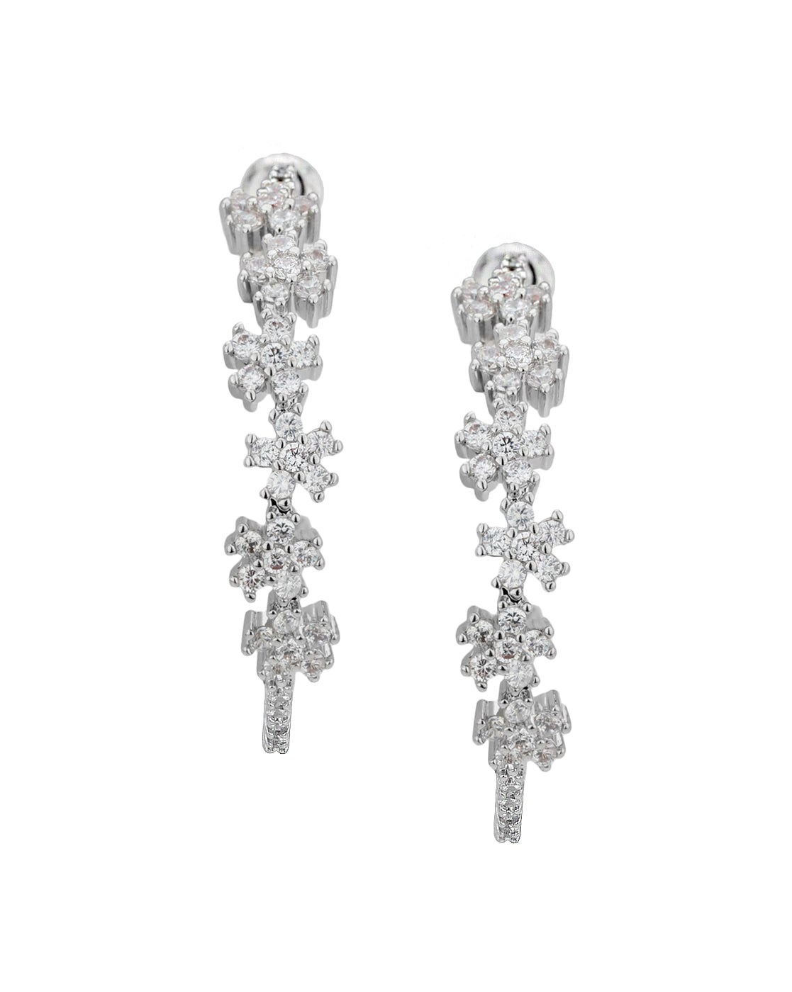 Rhodium Plated Multi-Coloured Cz Ear Cuff Earring For Women - Wahe Jewels - Swadesiicart